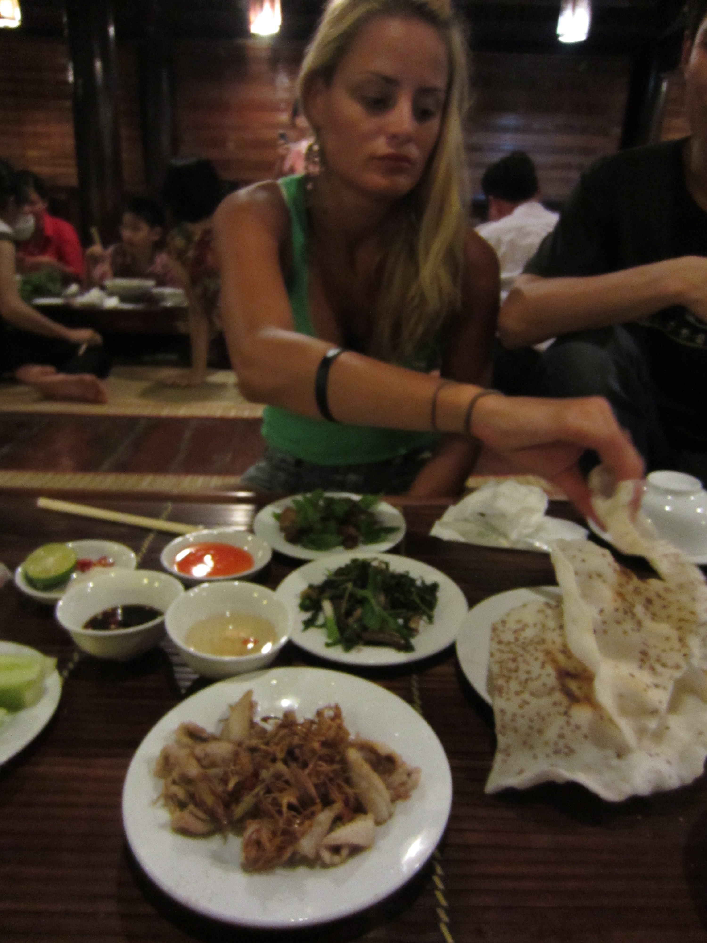 Enjoying dinner